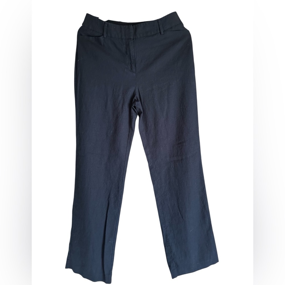 ⬅️Cato Linen Rayon Navy Pants Straight Leg 8